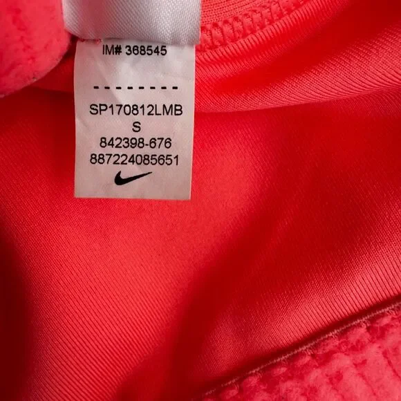 Nike Dri Fit Sports Bra Small Hot Pink Swoosh Unlined No Padding Gym Workout - Picture 6 of 9